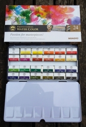 MUNGYO sada profesionálních akvarelových barev v sadě - 24 ks celopánvičky
