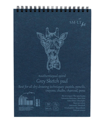 SM-LT Art GREY sketch pad A5 - skicák s šedými listy v kroužkové vazbě - 180 g/m2 - 20 listů