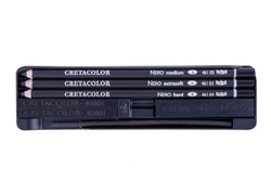 Cretacolor - Nero Pocket Set - Sada pro skicování a kresbu v kovovém pouzdře
