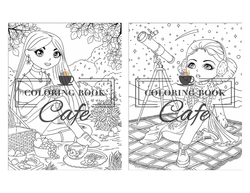Big Eyed Girls - Coloring Book Cafe