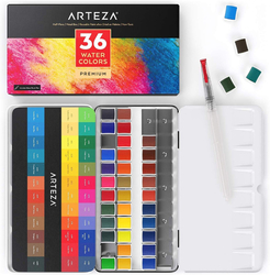 ARTEZA Expert Watercolors - akvarelové půlpánvičky - sada 36 ks