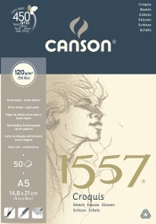 CANSON 1557 CROQUIS skicák - lepený (120g/m2, 30 archů) - různé velikosti