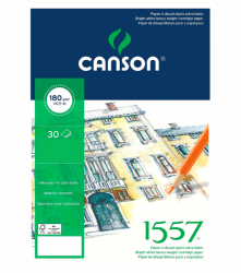 CANSON 1557 skicák - lepený (180g/m2, 30 archů) - A4