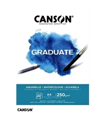 CANSON Graduate Watercolour - akvarelový skicák (250 g/m2, 20 listů) - A4