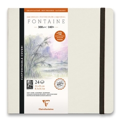 Clairefontaine FONTAINE Aquarelle HP - album v šité vazbě (21 x 21 cm, 300 g/m2) - 24 listů + pohledy
