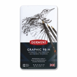 DERWENT Graphic - sada 12 grafitových tužek - 3 druhy