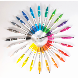 Royal Talens ECOLINE brush pen - štětcové fixy - rozmývatelné - SADA 15 ks