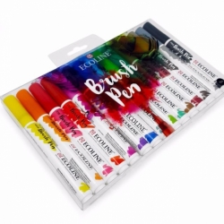 Royal Talens ECOLINE brush pen - štětcové fixy - rozmývatelné - SADA 15 ks
