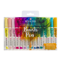 Royal Talens ECOLINE brush pen - štětcové fixy - rozmývatelné - SADA 30 ks - ADDITIONAL