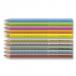 Faber-Castell Jumbo Grip NEON + METAL - sada 10 ks - neonové a metalické barvy