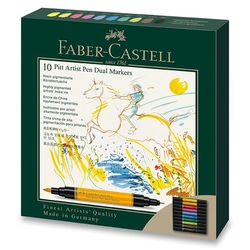 Faber-Castell Pitt Artist Pen Dual marker - oboustranné popisovače - sada 10 ks