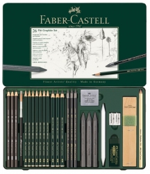 Faber-Castell PITT Monochrome GRAPHITE - grafitová sada 26 ks 