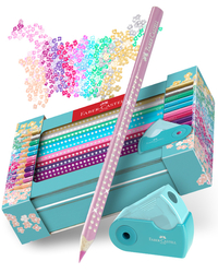 Faber-Castell SPARKLE - třpytivé pastelky Grip v designové krabičce - sada 21 kusů