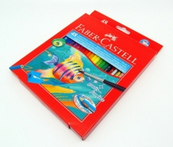Faber-Castell akvarelové pastelky - sada 48 ks - ořezávátko a štětec