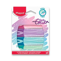 Maped Glittered Highlighters PASTEL - třpytivé zvýrazňovače - sada 4 ks