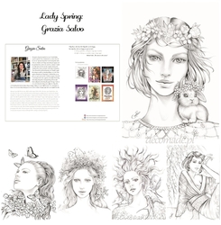 Lady Spring Coloring book - collection - unikátní spojení 6 autorek