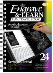 Engrave & Learn Fun Travel Book - NORTH AMERICAN WILDLIFE - vyškrabávání