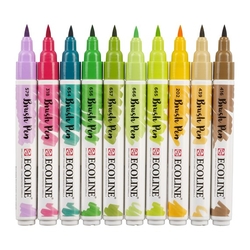 Royal Talens ECOLINE brush pen - štětcové fixy - rozmývatelné - SADA 10 ks - Přírodní odstíny