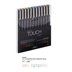TOUCH Liner Brush - ShinHan Art - sada 12 ks - barevné štětcové