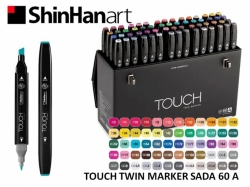 TOUCH Twin Marker PEVNÝ - oboustranný fix - ShinHan Art - sada 60 A