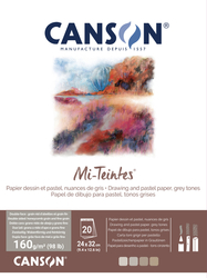 CANSON Mi-Teintes skicák lepený - 24x32cm 20l 160g - Grey ton