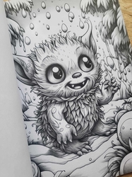 Adorable Creepy Monsters Grayscale Coloring Book - Max Brenner