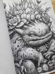 Adorable Creepy Monsters Grayscale Coloring Book - Max Brenner