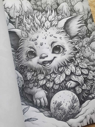 Adorable Creepy Monsters Grayscale Coloring Book - Max Brenner