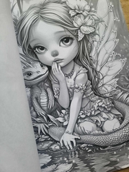 Fairies & Dragons 3 Grayscale Coloring Book - Max Brenner