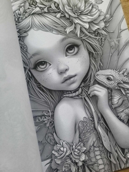 Fairies & Dragons 3 Grayscale Coloring Book - Max Brenner