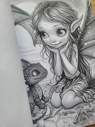 Fairies & Dragons 3 Grayscale Coloring Book - Max Brenner