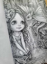 Fairies & Dragons 3 Grayscale Coloring Book - Max Brenner