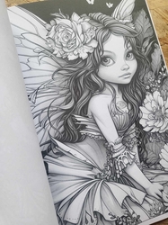 Fantasy Fairy Girl Grayscale Coloring Book - Max Brenner