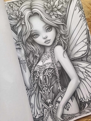 Fantasy Fairy Girl Grayscale Coloring Book - Max Brenner