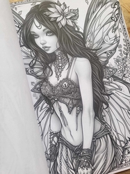 Fantasy Fairy Girl Grayscale Coloring Book - Max Brenner