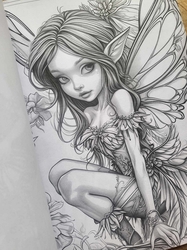 Fantasy Fairy Girl Grayscale Coloring Book - Max Brenner