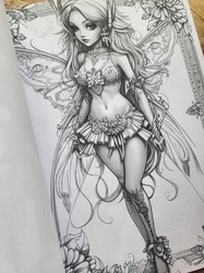 Fantasy Fairy Girl Grayscale Coloring Book - Max Brenner