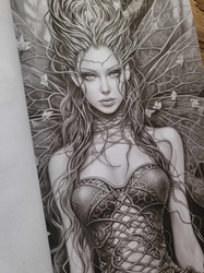 Dark Fairies Grayscale Coloring Book of Darkness - Max Brenner