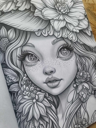 Pretty Girl Grayscale Coloring Book - Max Brenner