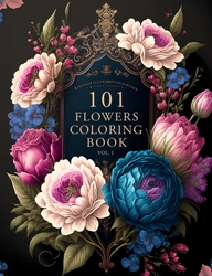 101 Flowers coloring book 