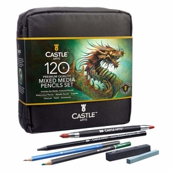 Castle Art Supplies - MIXED MEDIA PENCILS - sada 120 ks - v zipovém pouzdru