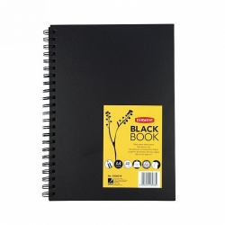 Derwent Black Book - kroužková vazba 200 g/m2 - 40 listů - PORTRAIT A4 - černá