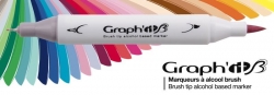 Graph'it Twin Brush Marker - oboustranný fix - sada 12 ks - Mix Greys