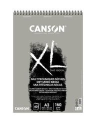 CANSON XL Mixed Media DRY - GRAY - 160 g/m2, 40 listů - 2 rozměry