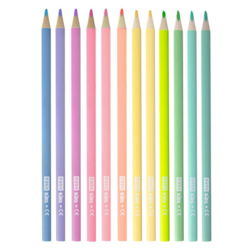 Easy trojhranné pastelky - PASTEL - pastelové barvy - sada 12 ks