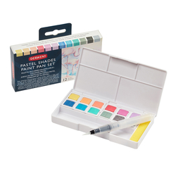 DERWENT Pastel Shades Paint Pan set - sada 12 ks - rozmývatelné pánvičky