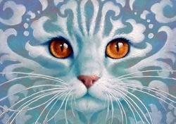GHOSTLIKE CAT (Kočka jako duch) - Diamond painting - 38 x 27 cm