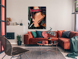 Malování podle čisel - Žena s cigaretou a pihou  - 40 x 50 cm - obtížnost 1 (velmi snadné)