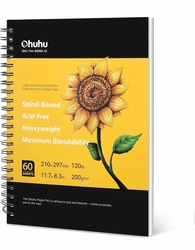 OHUHU Sketchbook - skicák pro markery (200g/m2, 60 listů) - 21 cm x  29,7 cm