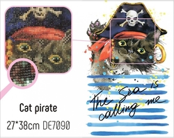 CAT PIRATE (Kočičí pirát) - Diamond painting - 27 x 38 cm